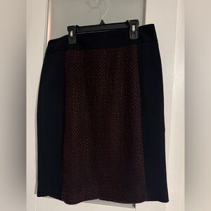 Liz Claiborne Black and Burgundy Pencil Skirt